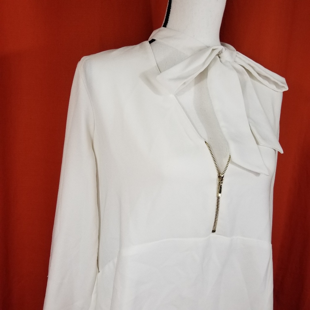 Zara Basic White Blouse, Size Medium - image 4